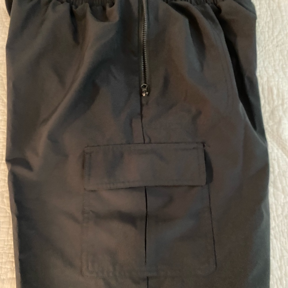 Grey exercise or leisure pants.